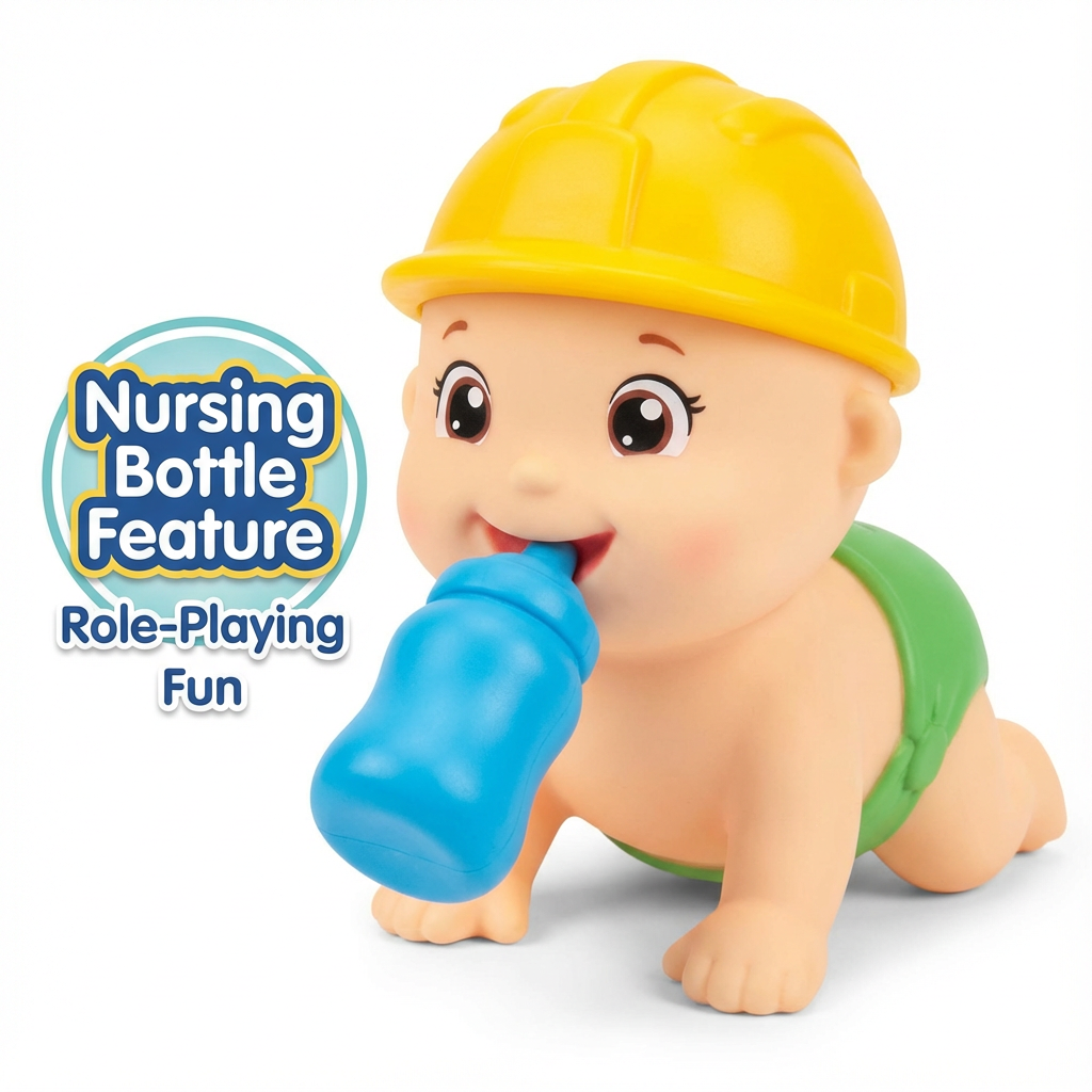 Crawling Baby Toy with Flashing Lights & Music – Cell Operated