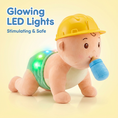 Crawling Baby Toy with Flashing Lights & Music – Cell Operated