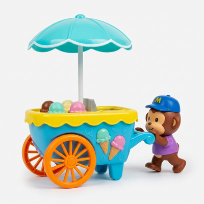 MUSICAL & LIGHTING MONKEY ICE CREAM CART